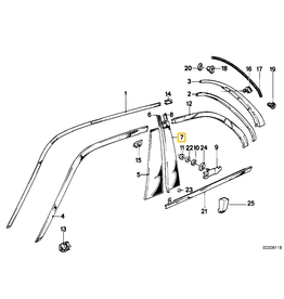 BMW Rear left door trim b pillar for BMW E-30