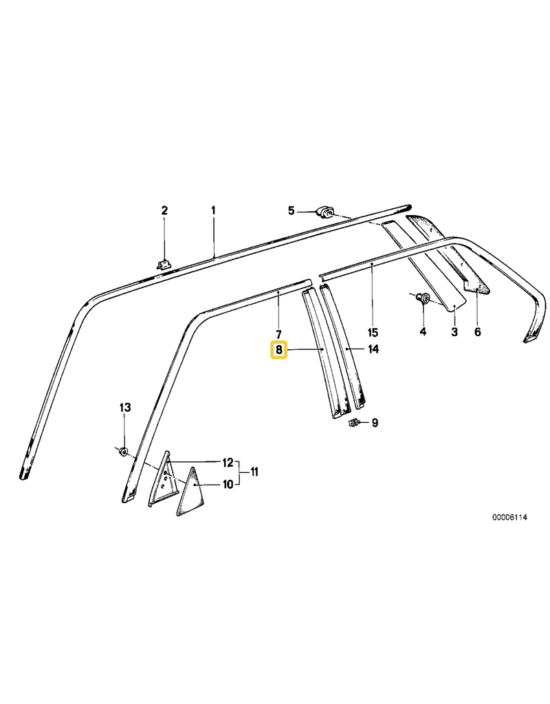 BMW Front door cover trim left dor BMW E-28