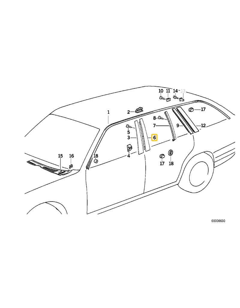 BMW Covering rear left for BMW E-34