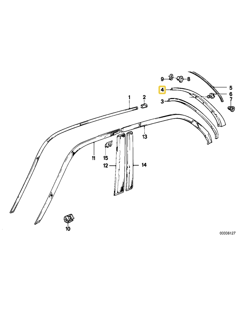 BMW Molding air rear right for BMW E-30