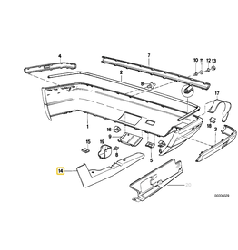 BMW Rear bumper cover trim right for BMW E-34