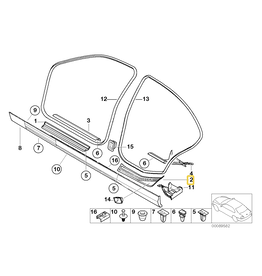 BMW Rear right entrance cover black for BMW E-46