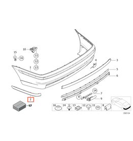 BMW Protective rubber strip right rear bumper for BMW E-46