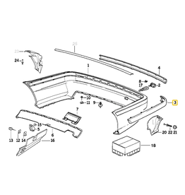 BMW Rear bumper strip left for BMW E-36