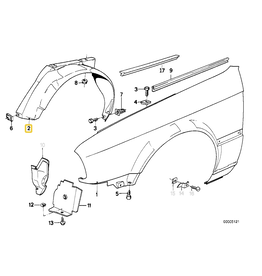 BMW Covering wheel housing right for BMW M3 E-30