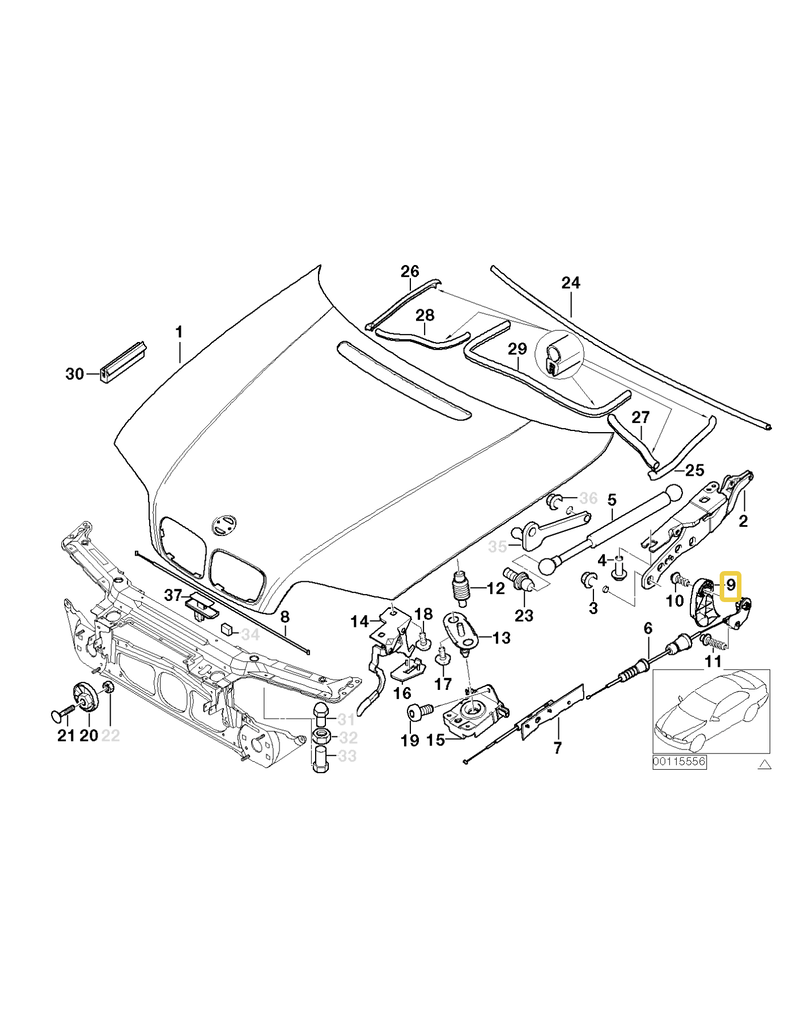 BMW Trunk lock lid for BMW E-34