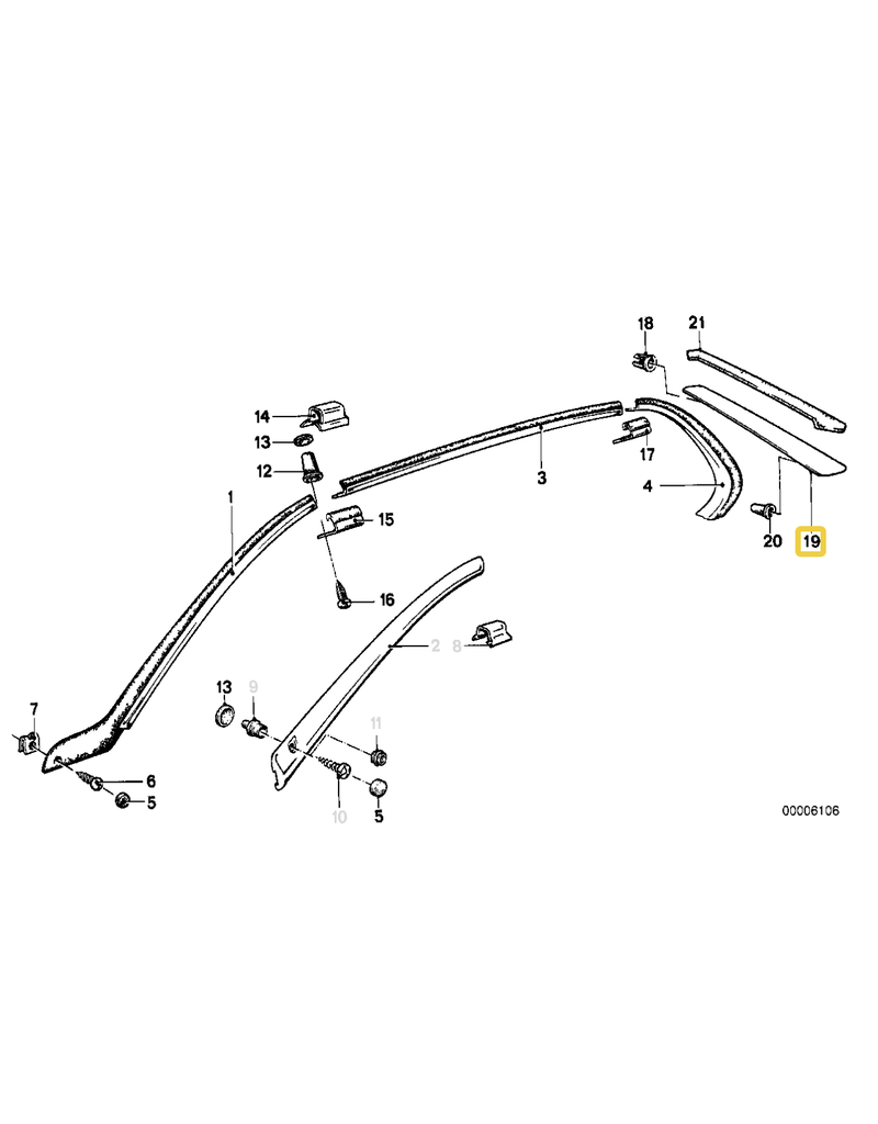 BMW Molding air left for  c column for BMW E-23