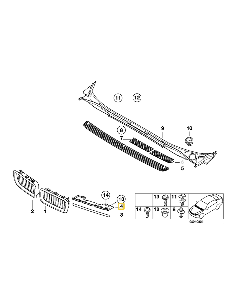 BMW Carrier plate right for BMW E-38