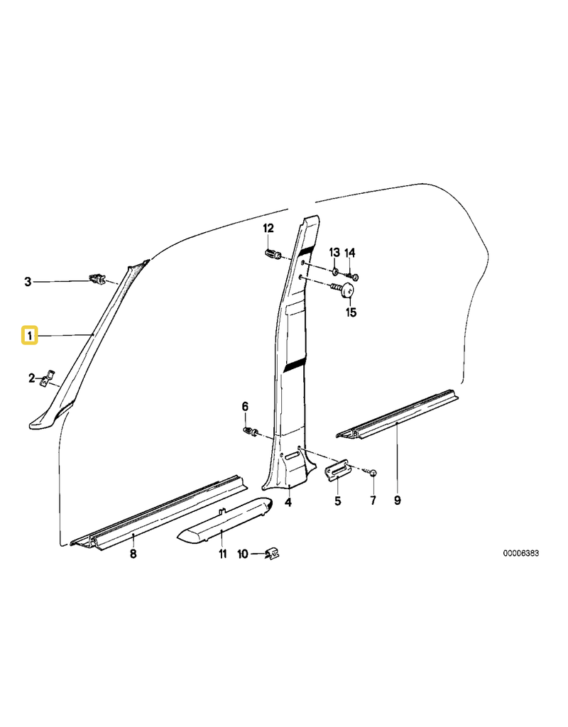 BMW Front right passenger side trim for BMW E-28