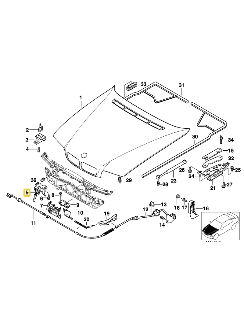 BMW Hood engine catch for BMW E-38