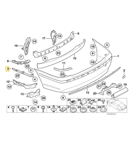 BMW Rear bumper mount left for BMW E-65