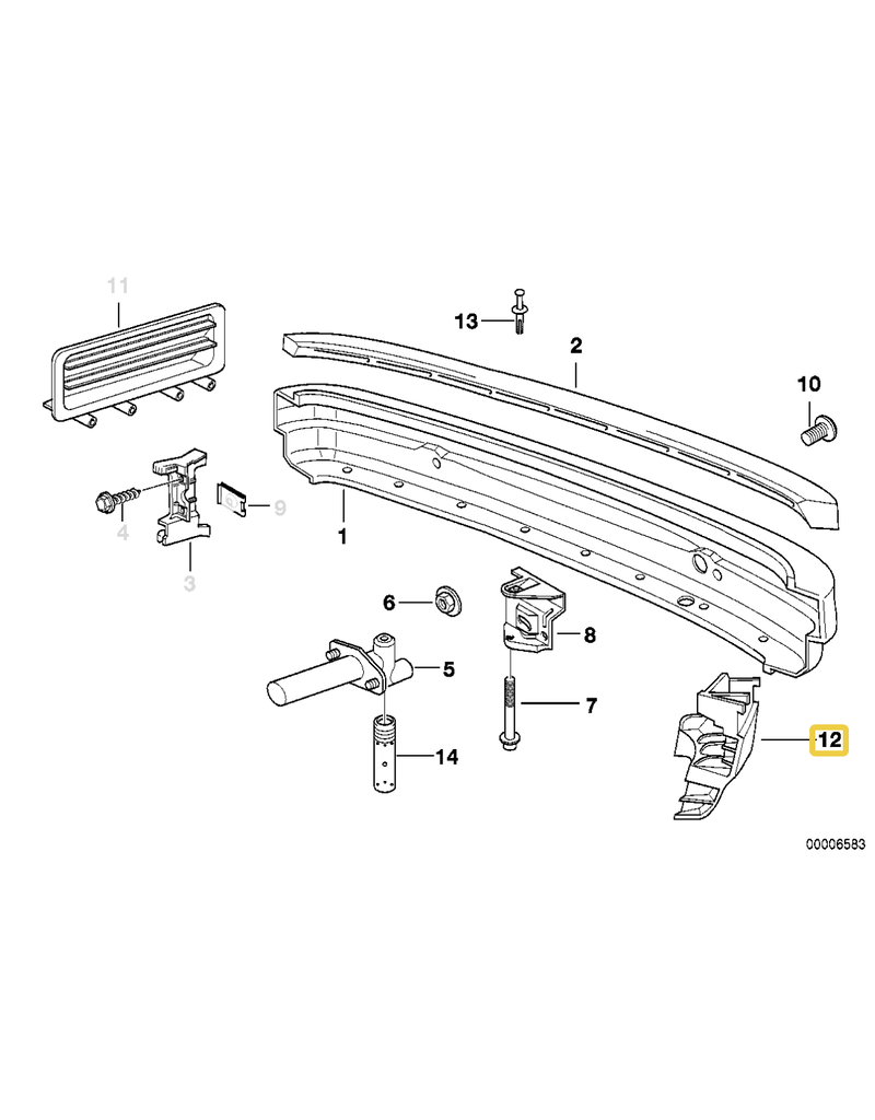 BMW Rear bumper insert left for BMW E-36