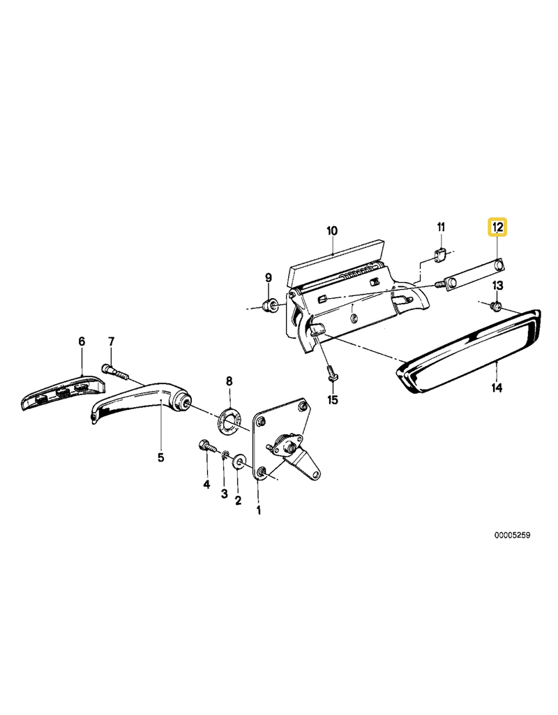 BMW Door handle lock plate for BMW E-12 E-21 E-23 E-24 E-28