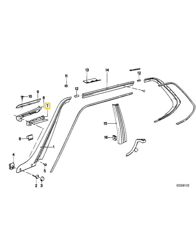 BMW Trim bracket left for BMW E-24