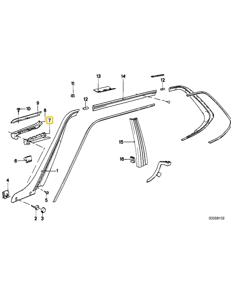 BMW Trim bracket right for BMW E-24