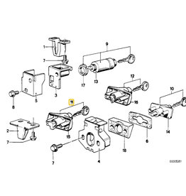 BMW Trunk lid lock with key for BMW E-12 E-24