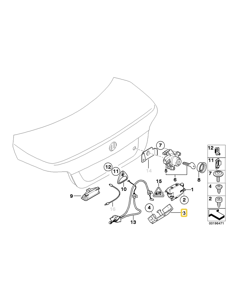 BMW Trunk catch bracket for BMW E-60 E-63