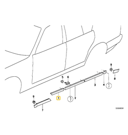 BMW Front right fender molding for BMW E-34