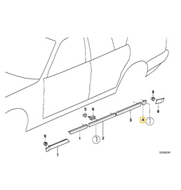 BMW Molding rear fender left for BMW E-34