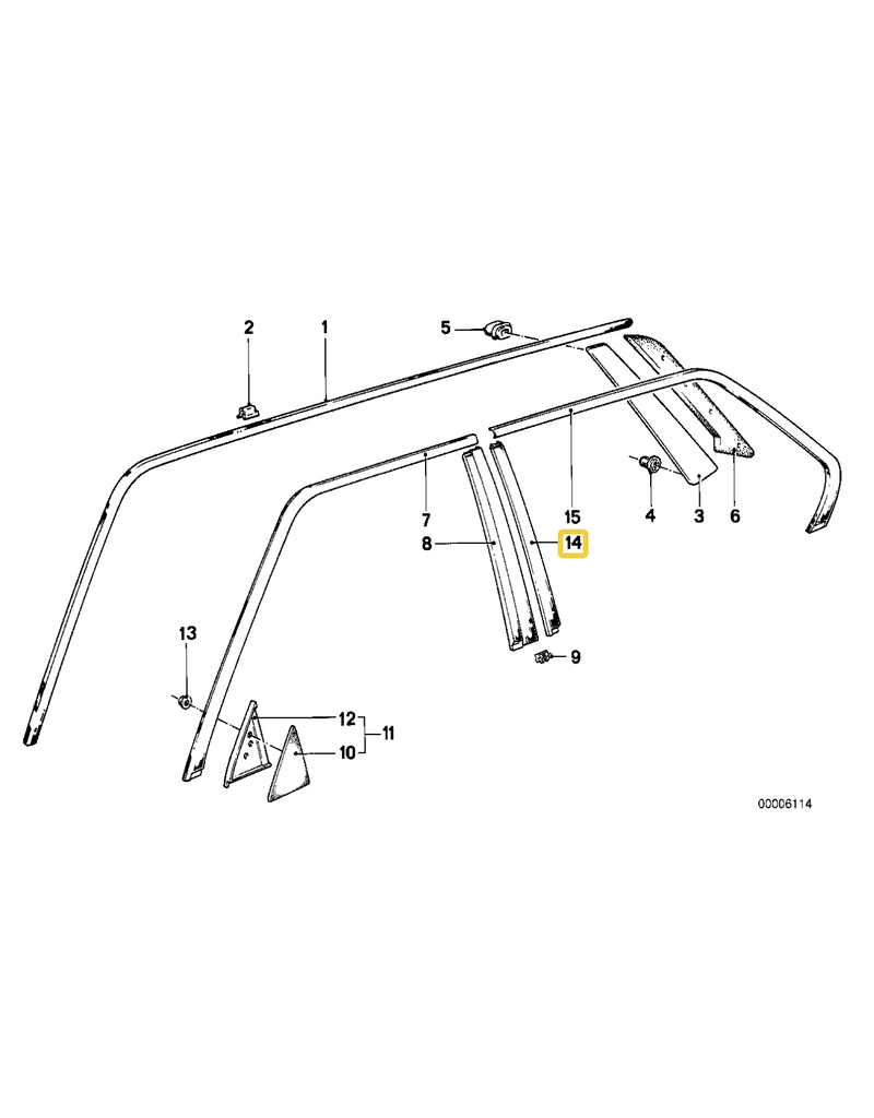 BMW Pillar door cover for BMW E-28