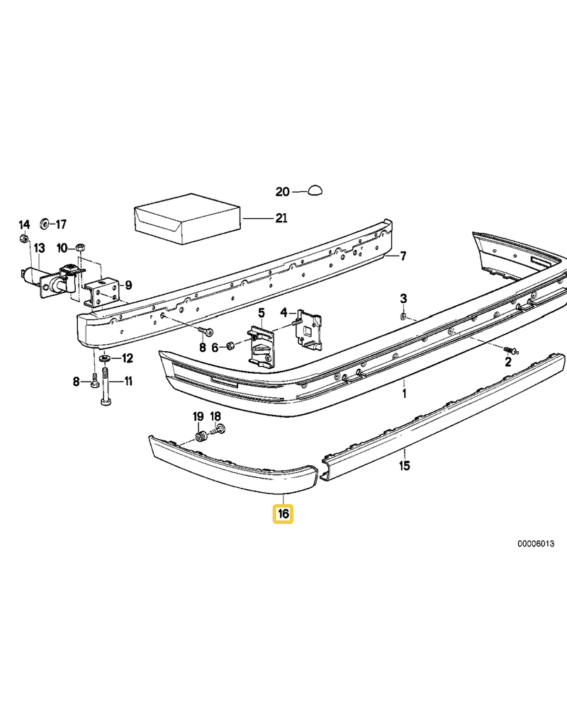 BMW Copy of Rear bumper strip left for BMW E-30