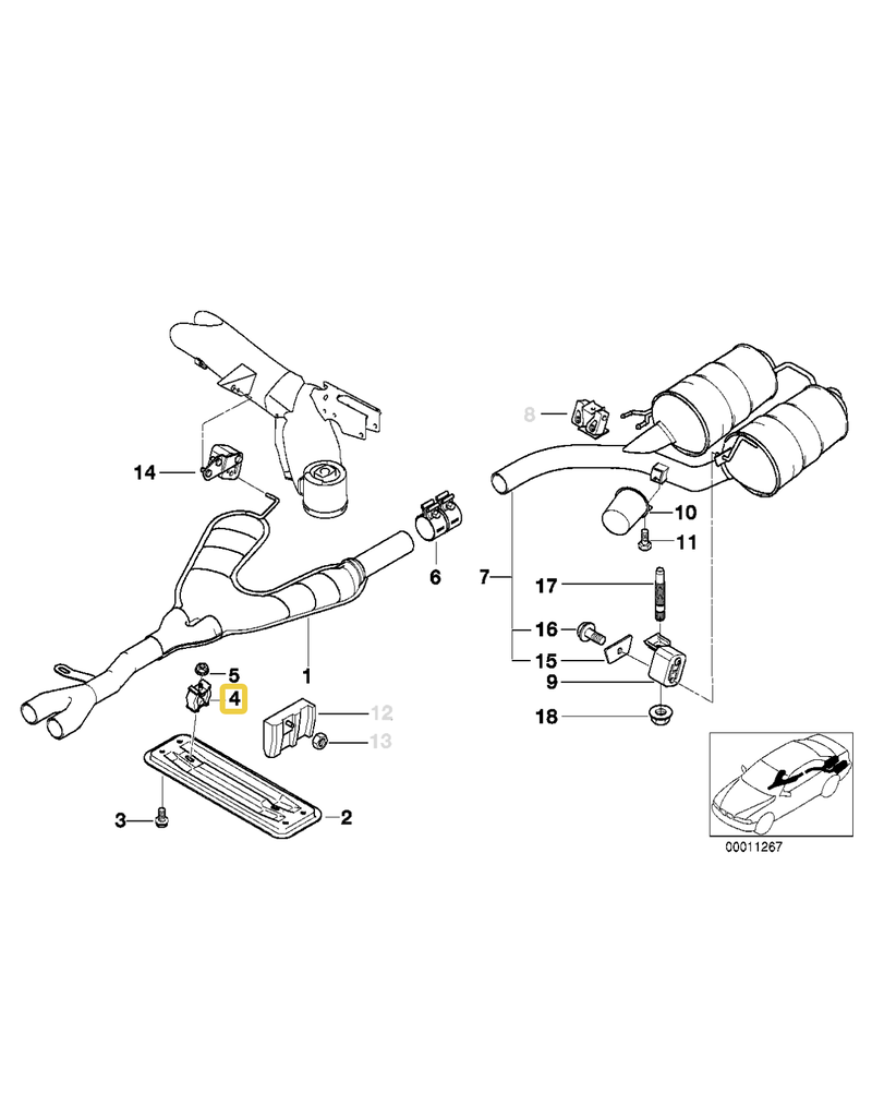 BMW Exhaust rubber mounting for BMW E-38 E-39