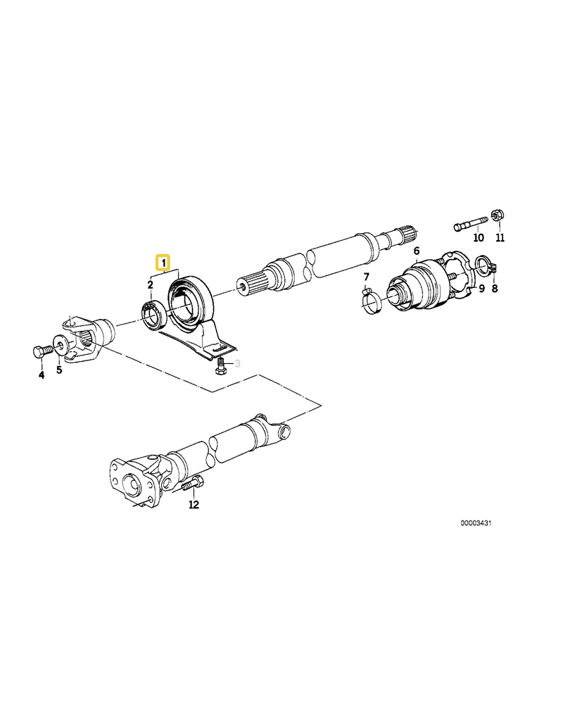 Driveshaft center support for BMW E-39 528