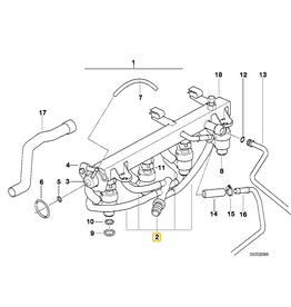 BMW Distribution hose for BMW E-36