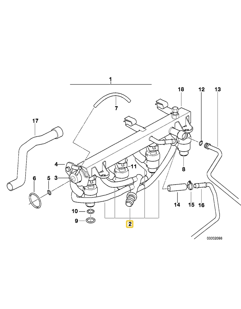BMW Distribution hose for BMW E-36