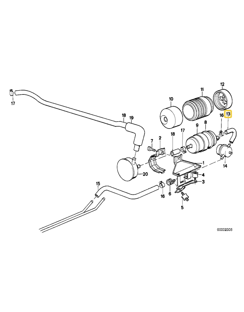 Fuel hose for BMW E-24 E-28 E-30 E-31 E-32
