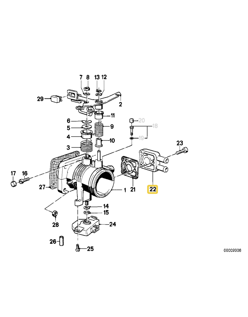BMW Throttle Housing cover for BMW E-28 E-30 E-34
