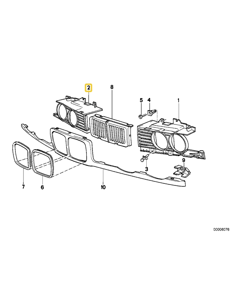 BMW Grill right for BMW E-34