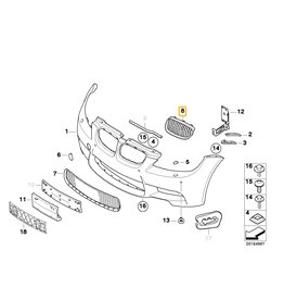 BMW Grill chrome left for BMW E-90