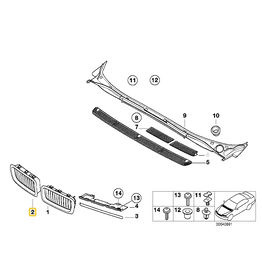 BMW Right grill Chrome for BMW E-38
