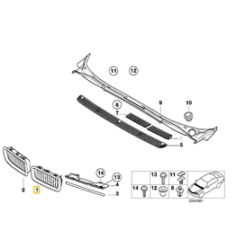 BMW Left grill chrome for BMW E-38