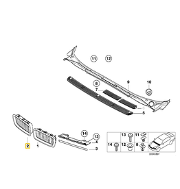 BMW Grill chrome right for BMW E-38