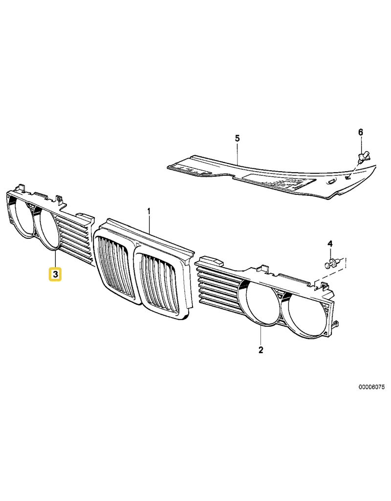BMW Right grill for BMW E-32
