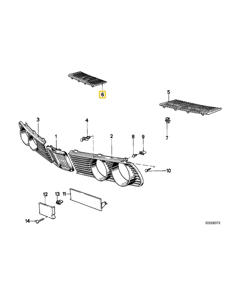 BMW Hood grill passenger for BMW E-28