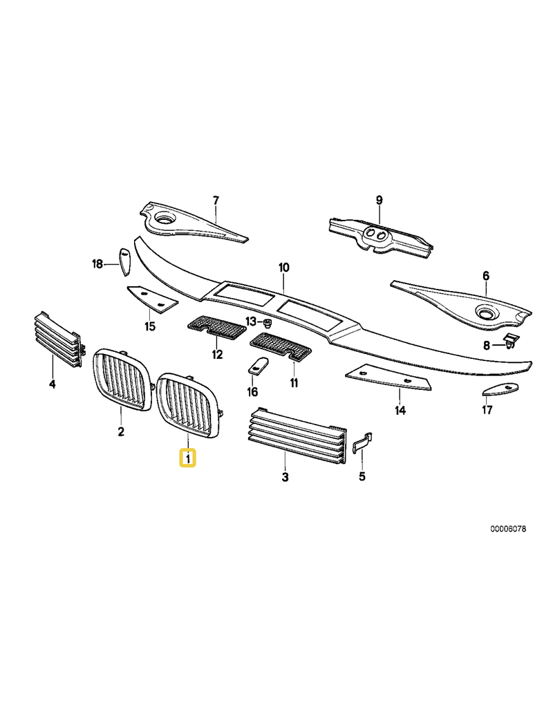 BMW Grill left for BMW E-31