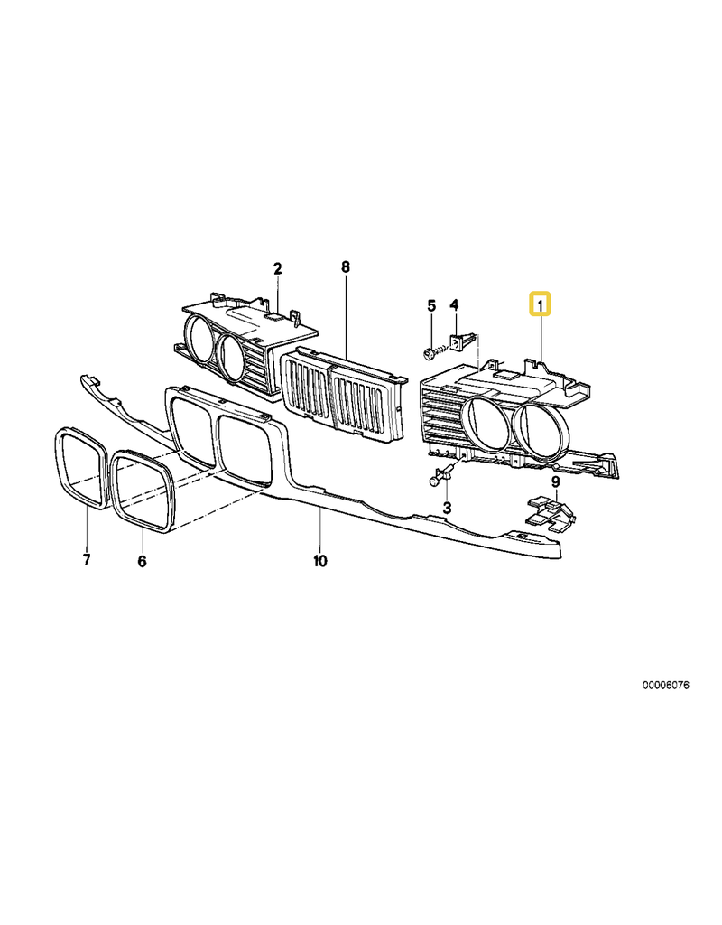 OEM Left grill for BMW 5 series E-34