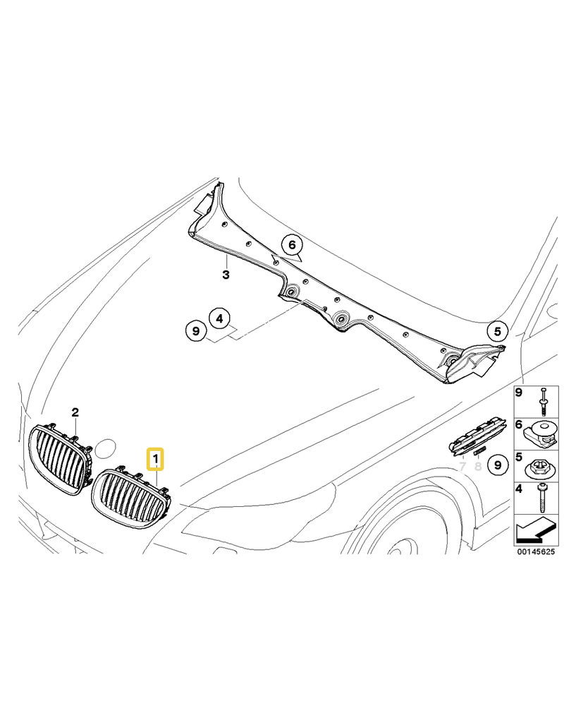 BMW Left grill for BMW E-60