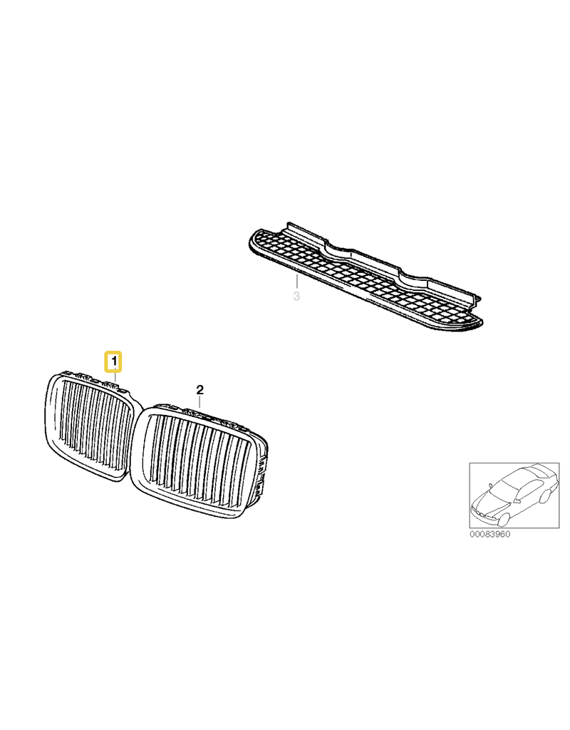 BMW Right grill for BMW E-36