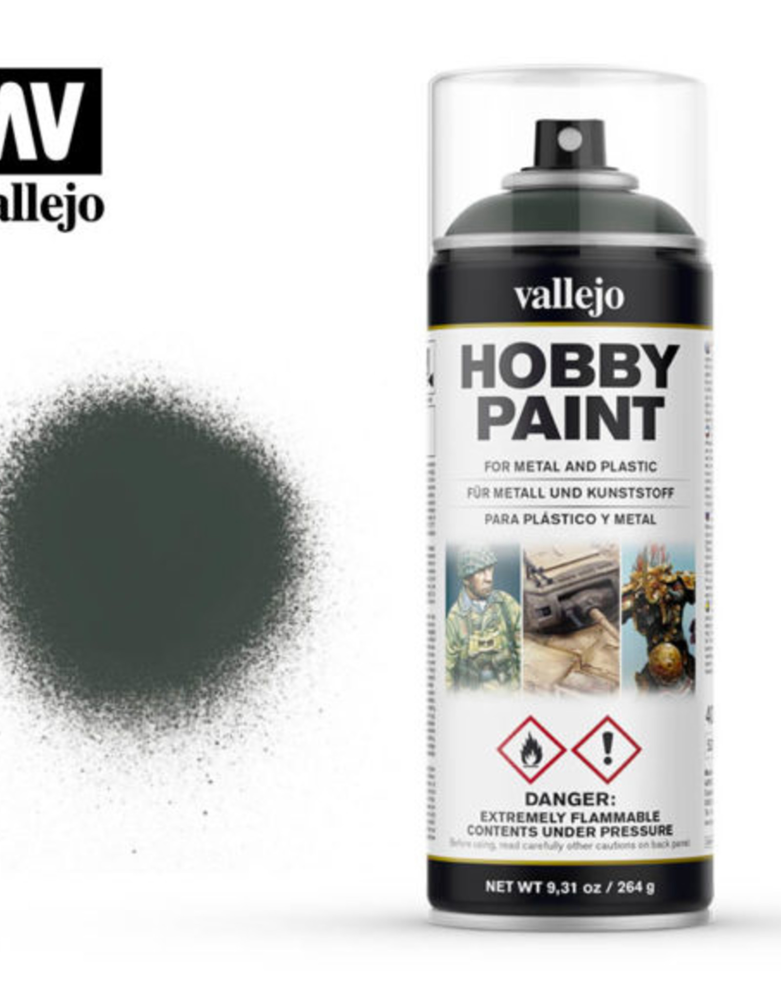 Vallejo 28.026 Vallejo Spray Primer:  28.026 Dark Green (400ml)