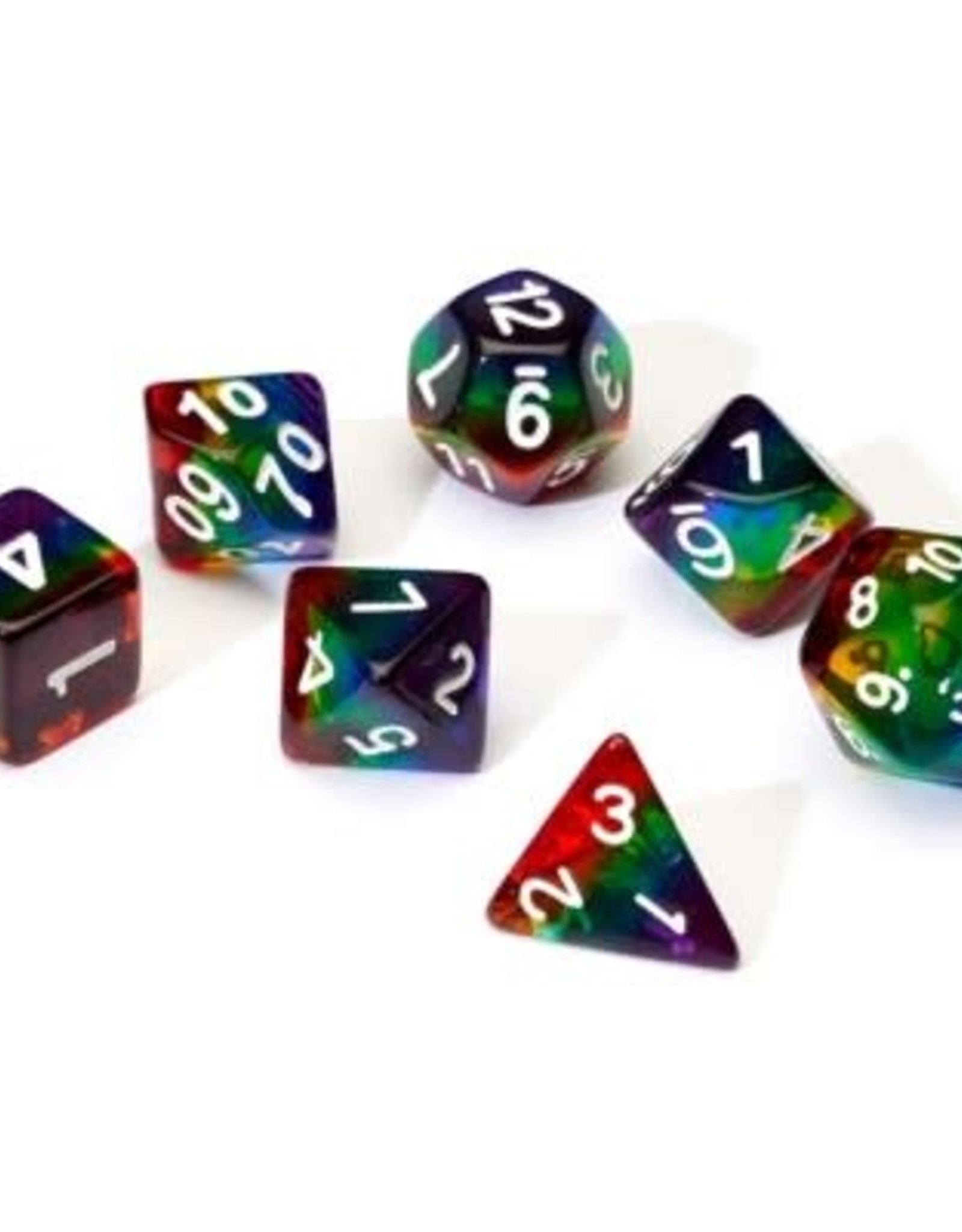 Sirius Dice Rainbow Translucent Resin 7-die Set