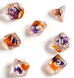 Sirius Dice Purple, Orange, Clear 7-die set