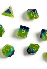 Sirius Dice Green, Blue Translucent 7-die set