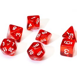 Sirius Dice Translucent Red Resin 7-die set