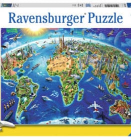 Ravensburger Puzzle 300 pc XXL: World Landmarks Map XXL 300p