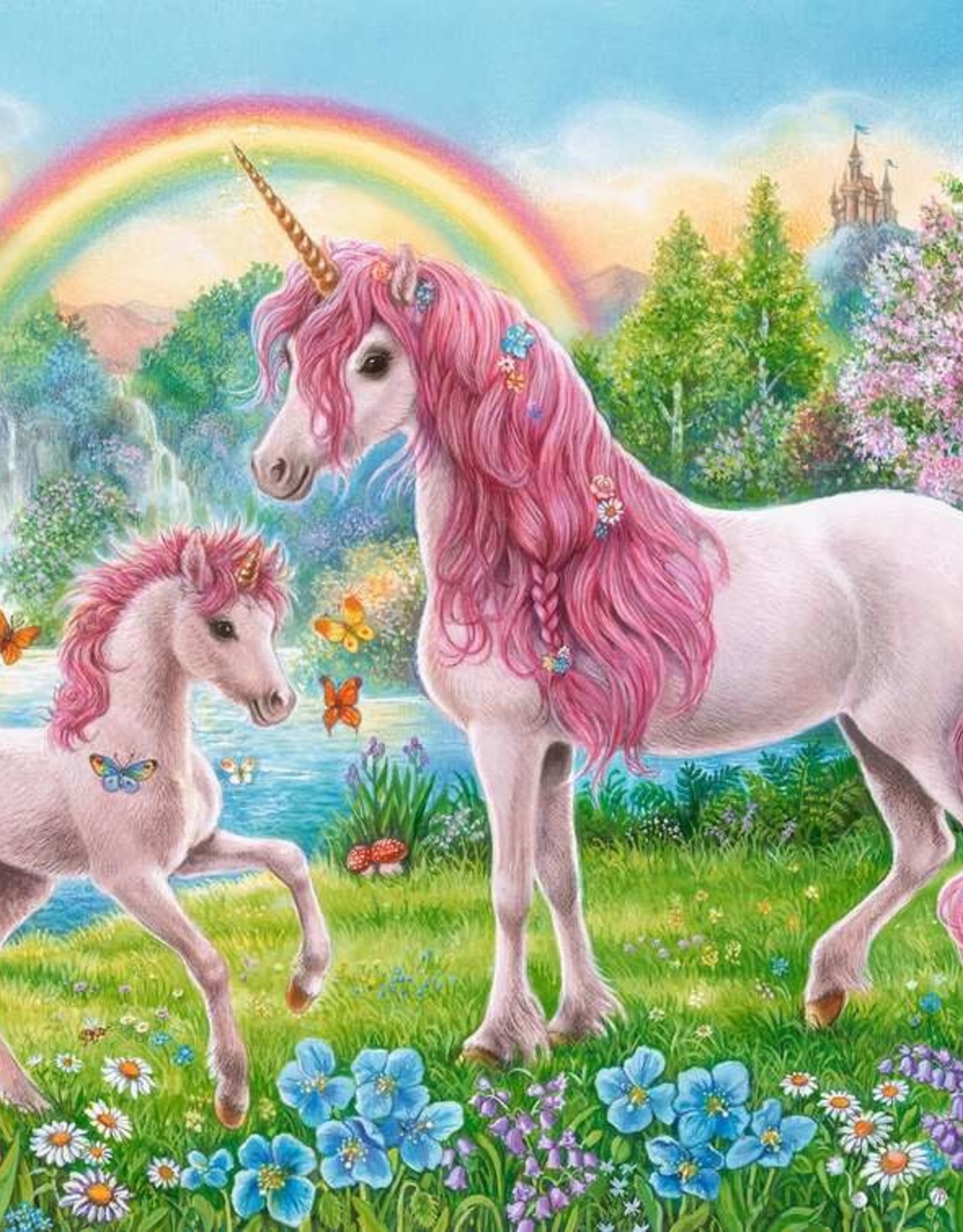 Ravensburger Puzzle 100 pc + Coloring Book: Magical Unicorns