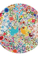 Eeboo 500pc Round Blue Bird Yellow Bird Puzzle